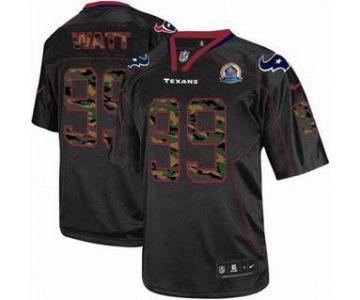 nike nfl jerseys houston texans #99 watt black[camo fashion Elite 50th Patch]