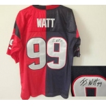 nike nfl jerseys houston texans #99 watt blue-red[Elite split signature]