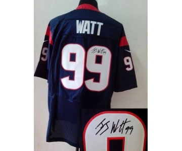 nike nfl jerseys houston texans #99 watt blue[Elite signature]