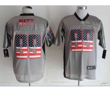 nike nfl jerseys houston texans #99 watt grey[Elite USA flag fashion shadow]