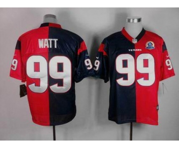 nike nfl jerseys houston texans #99 watt red-blue[Elite split 50th Patch]