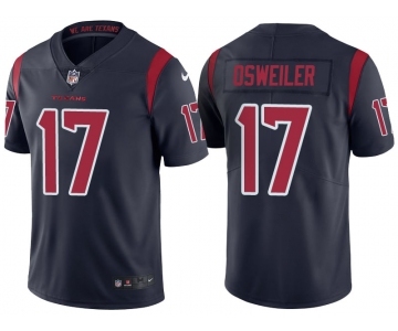 Men Houston Texans #17 Brock Osweiler Navy Color Rush Limited Jersey