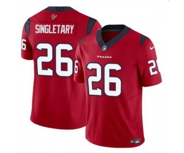 Men Houston Texans #26 Devin Singletary Red 2023 F U S E Vapor Untouchable Stitched Football Jersey