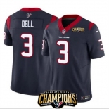 Men Houston Texans #3 Tank Dell Navy 2023 F U S E AFC South Champions Patch Vapor Untouchable Limited Stitched Football Jersey