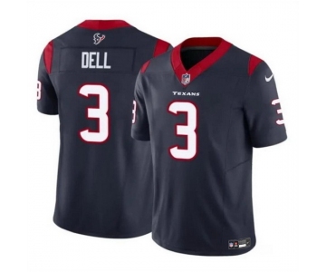 Men Houston Texans #3 Tank Dell Navy 2023 F U S E Vapor Untouchable Stitched Football Jersey