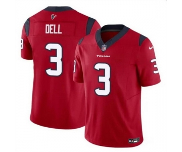 Men Houston Texans #3 Tank Dell Red 2023 F U S E Vapor Untouchable Stitched Football Jersey