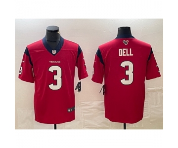 Men Houston Texans #3 Tank Dell Red Vapor Untouchable Stitched Football Jersey