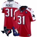 Men Houston Texans #31 Dameon Pierce Red White 2023 F U S E With Hand Sign Throwing Up The H Patch Vapor Untouchable Limited Stitched Football Jersey