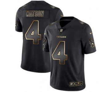 Men Houston Texans #4 Deshaun Watson Black Golden Edition 2019 Vapor Untouchable Limited Jersey