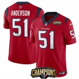 Men Houston Texans #51 Will Anderson Jr Red 2023 F U S E AFC South Champions Patch Vapor Untouchable Limited Stitched Football Jersey