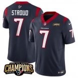 Men Houston Texans #7 C J Stroud Navy 2023 F U S E AFC South Champions Patch Vapor Untouchable Limited Stitched Football Jersey