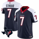 Men Houston Texans #7 C J Stroud White Navy 2023 F U S E Vapor Untouchable Limited Stitched Football Jersey