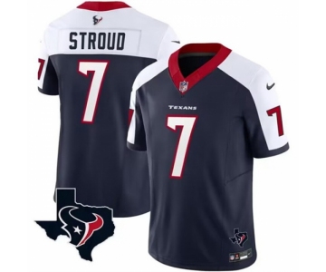 Men Houston Texans #7 C J Stroud White Navy 2023 F U S E Vapor Untouchable Limited Stitched Football Jersey