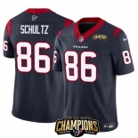 Men Houston Texans #86 Dalton Schultz Navy 2023 F U S E AFC South Champions Patch Vapor Untouchable Limited Stitched Football Jersey