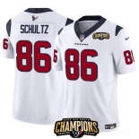 Men Houston Texans #86 Dalton Schultz White 2023 F U S E AFC South Champions Patch Vapor Untouchable Limited Stitched Football Jersey