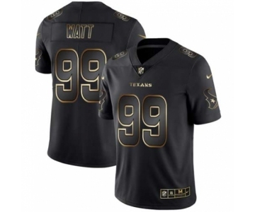 Men Houston Texans #99 J.J. Watt Black Golden Edition 2019 Vapor Untouchable Limited Jersey