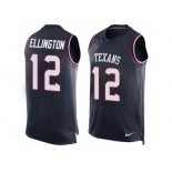 Men Nike Houston Texans #12 Bruce Ellington Limited Navy Blue Player Name & Number Tank Top NFL Jersey