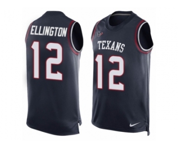 Men Nike Houston Texans #12 Bruce Ellington Limited Navy Blue Player Name & Number Tank Top NFL Jersey