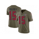 Men Nike Houston Texans #15 Will Fuller V Limited Olive 2017 Salute to Service NFL Jersey