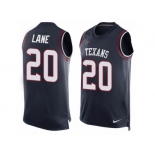 Men Nike Houston Texans #20 Jeremy Lane Limited Navy Blue Player Name & Number Tank Top NFL Jersey