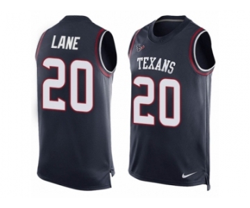 Men Nike Houston Texans #20 Jeremy Lane Limited Navy Blue Player Name & Number Tank Top NFL Jersey