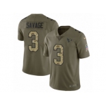 Men Nike Houston Texans #3 Tom Savage Limited Olive Camo 2017 Salute to Service NFL Jersey