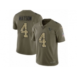 Men Nike Houston Texans #4 Deshaun Watson Limited Olive Camo 2017 Salute to Service NFL Jersey