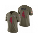 Men Nike Houston Texans #4 Deshaun Watson Olive 2017 Salute to Service Limited Jerseys