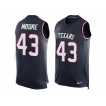 Men Nike Houston Texans #43 Corey Moore Limited Navy Blue Player Name & Number Tank Top NFL Jersey