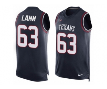 Men Nike Houston Texans #63 Kendall Lamm Limited Navy Blue Player Name & Number Tank Top NFL Jersey