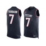 Men Nike Houston Texans #7 Kaimi Fairbairn Limited Navy Blue Player Name & Number Tank Top NFL Jersey