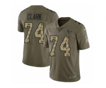 Men Nike Houston Texans #74 Chris Clark Limited Olive Camo 2017 Salute to Service NFL Jersey