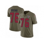 Men Nike Houston Texans #76 Duane Brown Limited Olive 2017 Salute to Service NFL Jersey