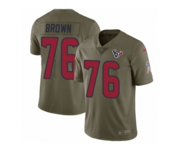 Men Nike Houston Texans #76 Duane Brown Limited Olive 2017 Salute to Service NFL Jersey