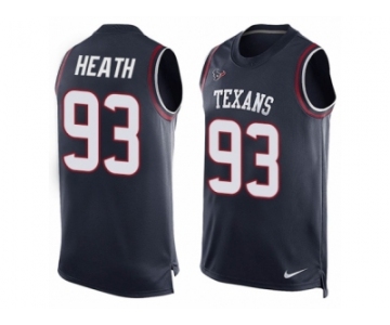 Men Nike Houston Texans #93 Joel Heath Limited Navy Blue Player Name & Number Tank Top NFL Jersey