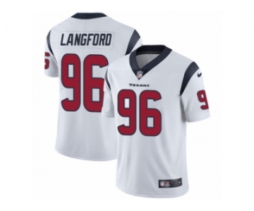 Men Nike Houston Texans #96 Kendall Langford White Vapor Untouchable Limited Player NFL Jersey