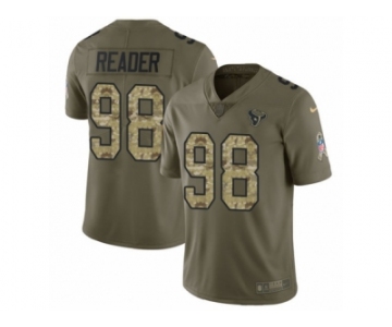 Men Nike Houston Texans #98 D.J. Reader Limited Olive Camo 2017 Salute to Service NFL Jersey