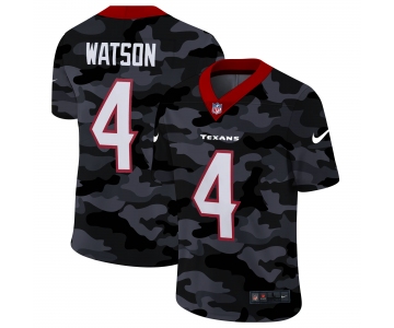 Men Nike Men's Houston Texans #4 Watson 2020 Nike Camo Salute to Service Limited Jersey