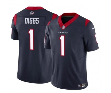 Men's Houston Texans #1 Stefon Diggs Navy 2024 F.U.S.E Vapor Untouchable Limited Football Stitched Jersey