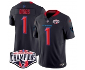 Men's Houston Texans #1 Stefon Diggs Navy 2nd Alternate F.U.S.E. 2024 AFC South Division Champions Vapor Limited Stitched Football Jersey