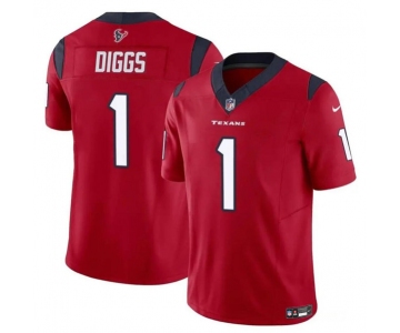 Men's Houston Texans #1 Stefon Diggs Red 2024 F.U.S.E Vapor Untouchable Limited Football Stitched Jersey