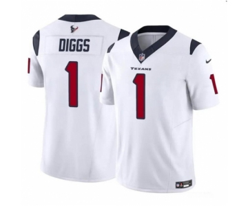 Men's Houston Texans #1 Stefon Diggs White 2024 F.U.S.E Vapor Untouchable Limited Football Stitched Jersey