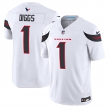 Men's Houston Texans #1 Stefon Diggs White 2024 Vapor F.U.S.E. Limited Football Stitched Jersey