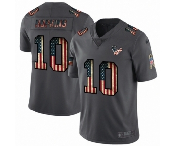 Men's Houston Texans #10 DeAndre Hopkins Limited Black USA Flag 2019 Salute To Service Football Jersey