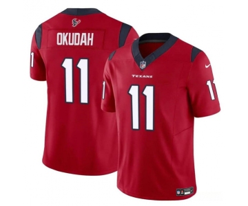 Men's Houston Texans #11 Jeff Okudah Red 2024 F.U.S.E. Vapor Untouchable Football Stitched Jersey