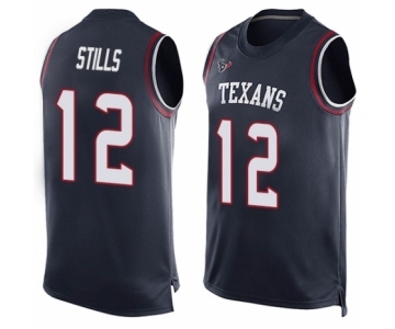 Men's Houston Texans #12 Kenny Stills Limited Navy Blue Player Name & Number Tank Top Football Jersey