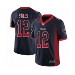 Men's Houston Texans #12 Kenny Stills Limited Navy Blue Rush Drift Fashion Football Jersey