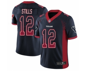 Men's Houston Texans #12 Kenny Stills Limited Navy Blue Rush Drift Fashion Football Jersey