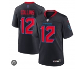 Men's Houston Texans  #12 Nico Collins Navy 2024 2nd Alternate F.U.S.E Vapor Football Stitched Jersey