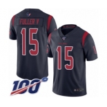 Men's Houston Texans #15 Will Fuller V Limited Navy Blue Rush Vapor Untouchable 100th Season Football Jersey